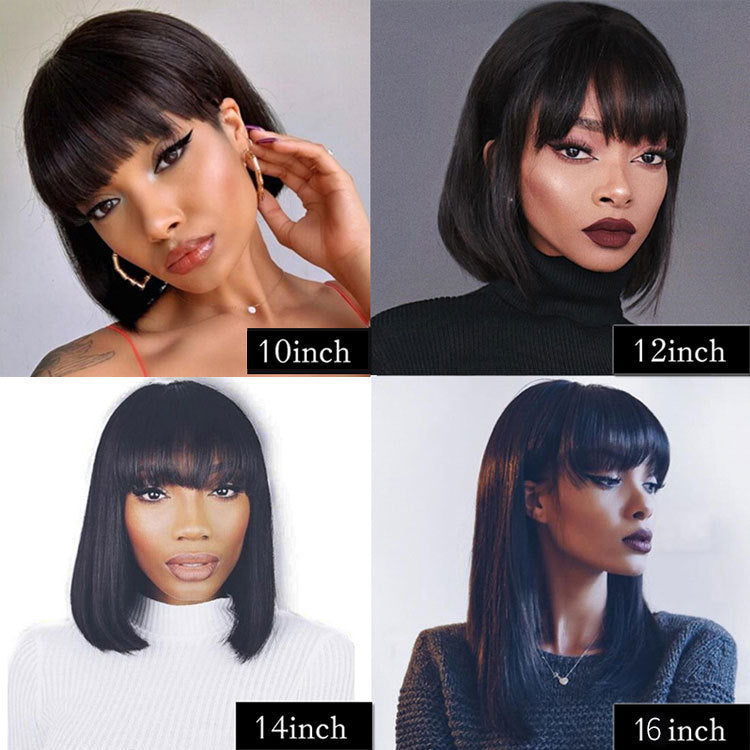 Peruvian Short Straight Bob with Bangs