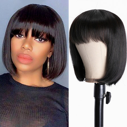 Peruvian Short Straight Bob with Bangs