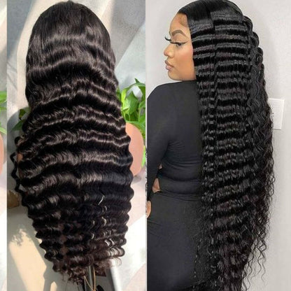 13x4 Lace Deep Rolled Wavy Human Hair