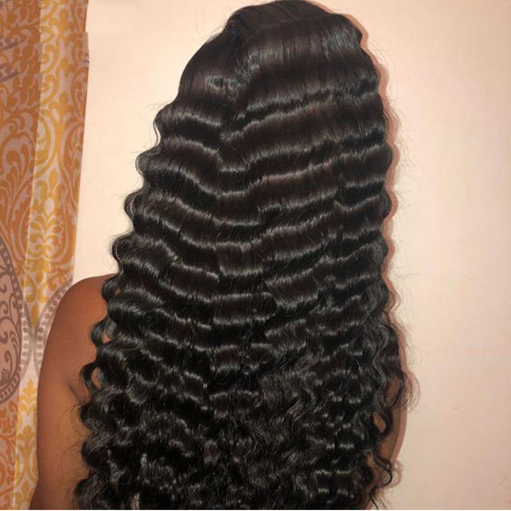 Human Hair Deep Wave Lace Frontal Wig 13x4