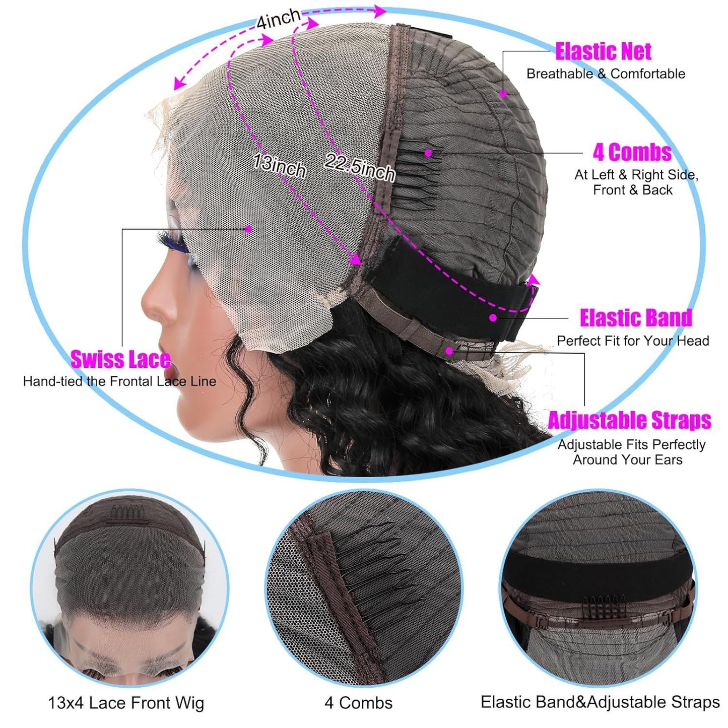 Front Lace Deep Wave Human Hair Wig
