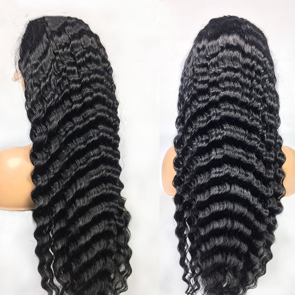 Human Hair Deep Wave Lace Frontal Wig 13x4