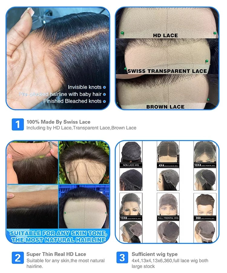 12A Brazilian Raw Transparent Lace Front Pre-Plucked Bleached Knots
