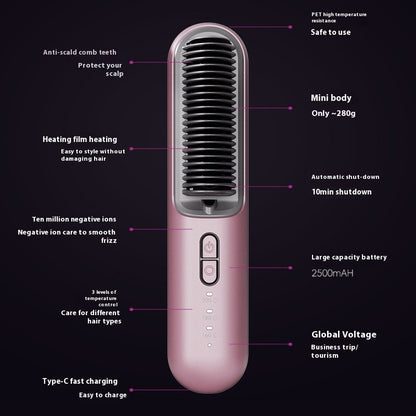 Portable Wireless Straight Hair Comb