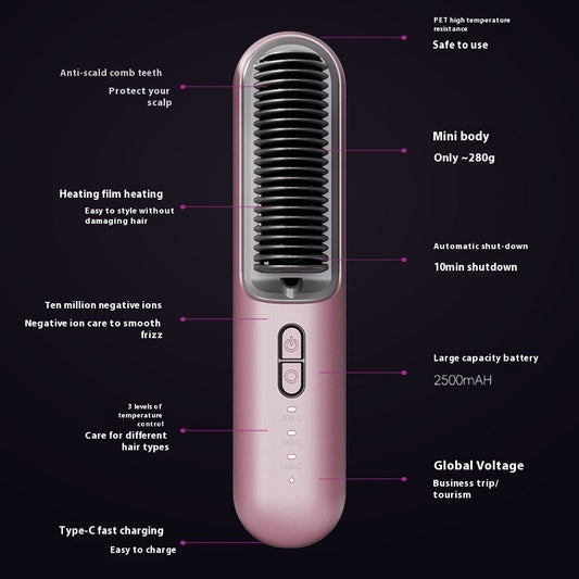 Portable Wireless Straight Hair Comb