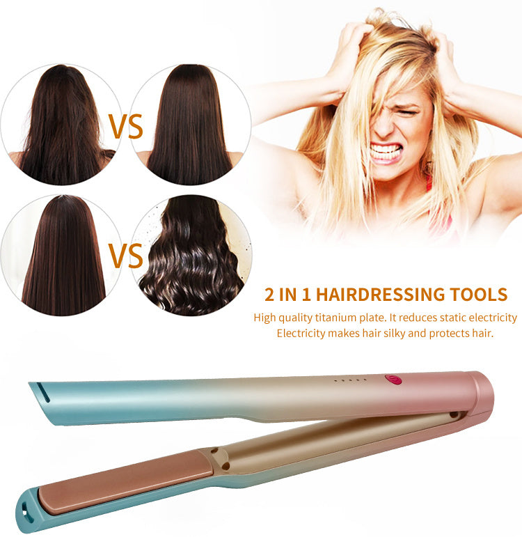 2-in-1 Rechargeable Wireless Hair Curler