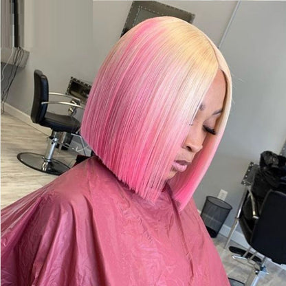 2 Tone 613/Pink Blunt Cut Wig