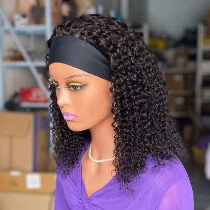Curly Headbandwig Human Hair Wig