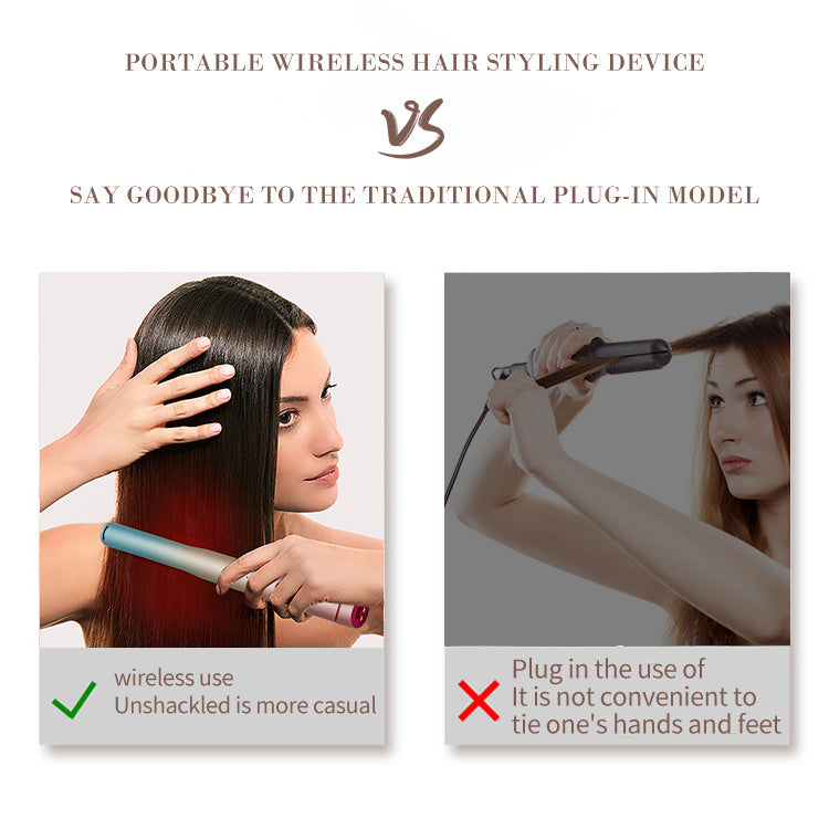 2-in-1 Rechargeable Wireless Hair Curler
