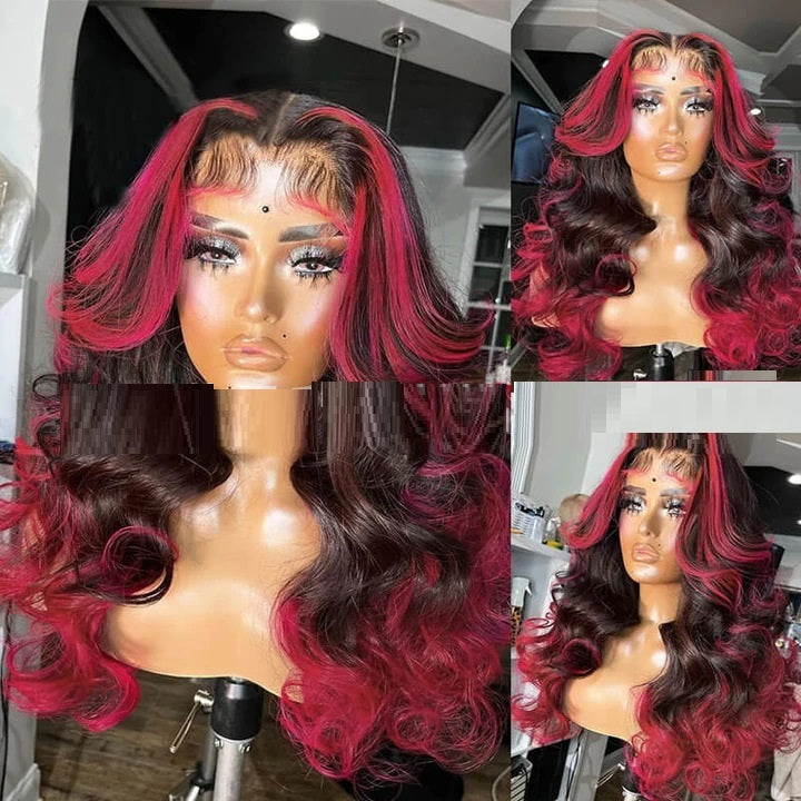 Gradient Orange Yellow Blue and Green Highlighted Wig