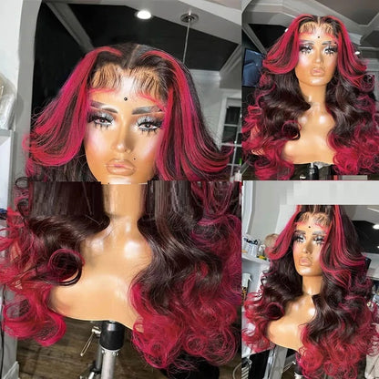 Gradient Orange Yellow Blue and Green Highlighted Wig